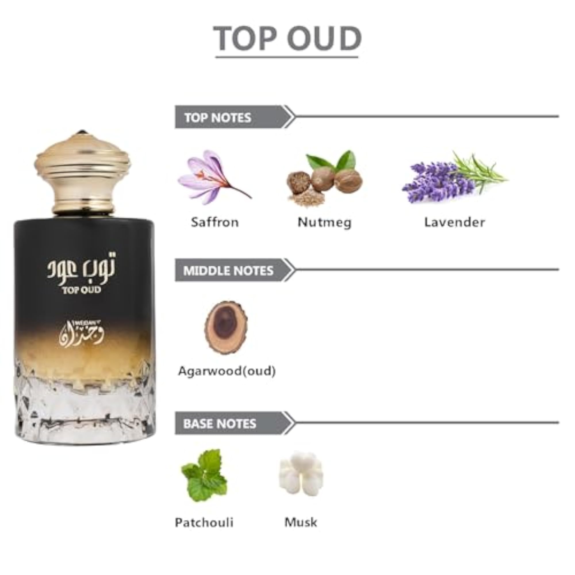 Top Oud Eau De Parfum for Men, 100ml, Luxury